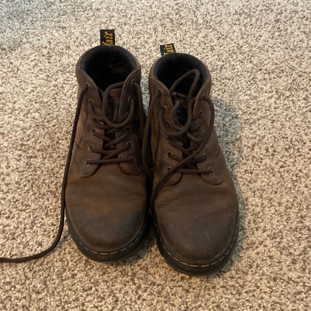 brown doc martens, size 7 women’s, 6 men’s